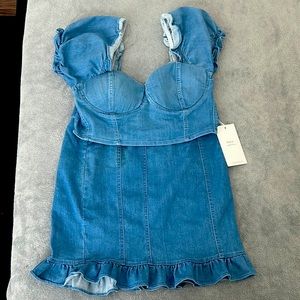 Jean skirt and crop set